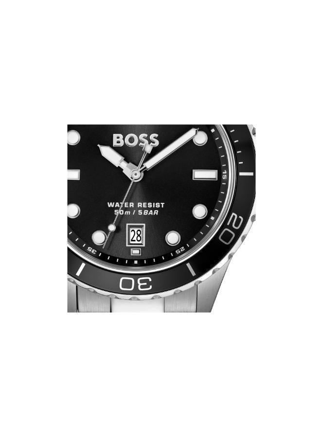 بوس ساعة كوارتز بعقارب وسوار من الفولاذ المقاوم للصدأ - Image 4